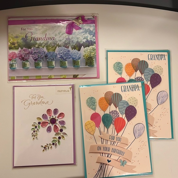 FOUR Papyrus Birthday cards for grandparents - Picture 1 of 7